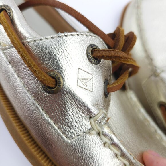 Sperry Top-Sider Platinum “Rudder” Women's Leather and Suede Boat Shoes - Picture 4 of 9